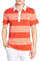 Men's Lacoste Sport Stripe Golf Jersey Polo (m) - Red