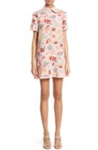 Women's Red Valentino Floral Print Silk Dress Us / 42 It - Beige