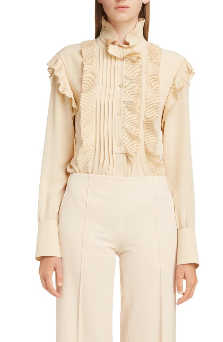Women's Chloe Ruffle Silk Blouse