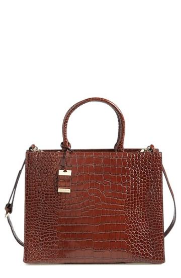 Cxl By Christian Lacroix 'large Yvette' Croc Embossed Leather Tote - Red