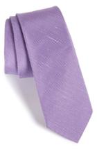 Men's The Tie Bar Pinstripe Silk & Linen Tie, Size - Purple