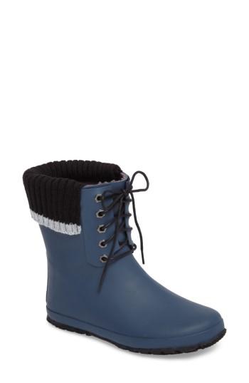 Women's Dav Lace-up Weatherproof Rain Boot M - Blue