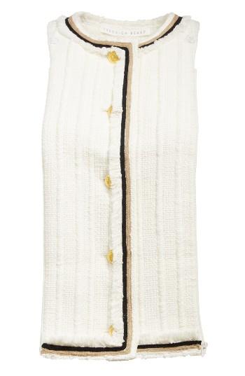 Women's Veronica Beard Jefferson Fringe Tweed Dickey