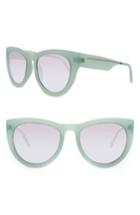 Women's Smoke X Mirrors Runaround Sue 60mm Cat Eye Sunglasses - Mint Pearl/ Silver Mirror