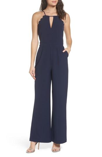 Women's Adelyn Rae Denise Halter Jumpsuit - Blue