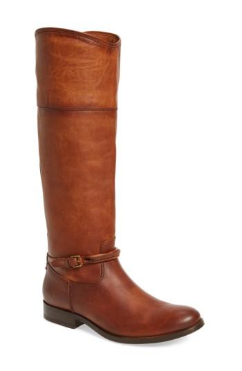 Women's Frye Melissa Seam Boot Wide Calf M - Brown