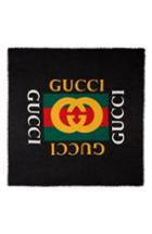 Women's Gucci Logo Modal & Silk Shawl, Size - Black
