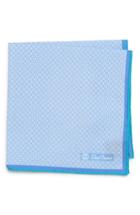 Men's David Donahue Geometric Cotton Pocket Square, Size - Blue