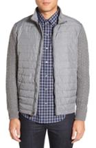 Men's Zachary Prell 'beacon' Trim Fit Quilted Cable Knit Zip Sweater