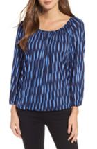 Women's Michael Michael Kors Sari Print Peasant Top - Blue