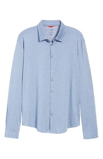 Men's Stone Rose Trim Fit Tech Knit Sport Shirt - Blue
