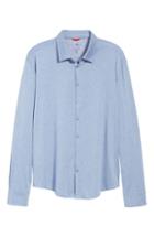 Men's Stone Rose Trim Fit Tech Knit Sport Shirt - Blue