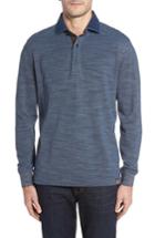 Men's Thaddeus Patton Space Dyed Long Sleeve Polo, Size - Blue