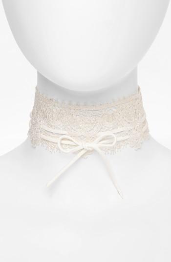 Women's Topshop Lace & Bow Choker Necklace