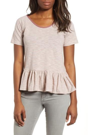 Women's Lucky Brand Striped Peplum Top - Red