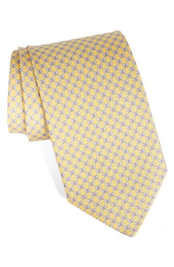 Men's Salvatore Ferragamo Bow Print Silk Tie, Size - Yellow