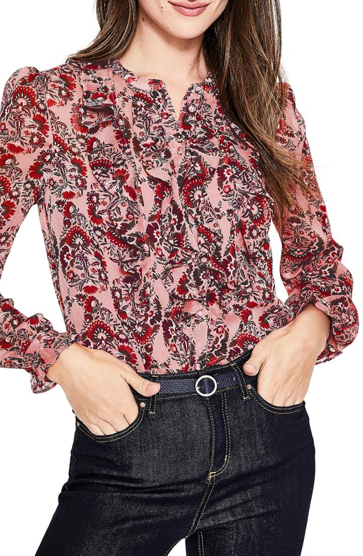 Women's Boden Amalie Cotton Blend Ruffle Blouse - Pink