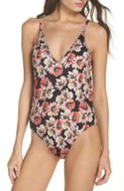 Women's Leith Flower Print One-piece Swimsuit - Coral