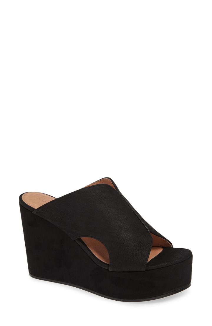 Women's Caslon Kayden Platform Wedge Mule .5 M - Black