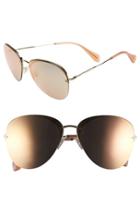 Women's Miu Miu 60mm Semi Rimless Aviator Sunglasses - Gold/