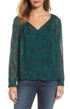 Women's Lucky Brand Marble Print Peasant Blouse - Blue