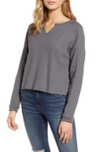 Women's Pst By Project Social T Notch Neck Waffle Tee - Black