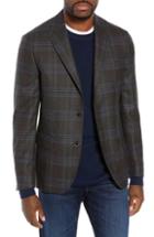 Men's Nordstrom Signature Trim Fit Plaid Wool Sport Coat S - Beige