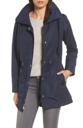 Women's Vince Camuto Shoelace Drawstring Hooded Jacket - Blue