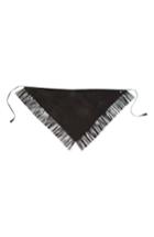 Women's Saint Laurent Fringed Suede Triangle Scarf