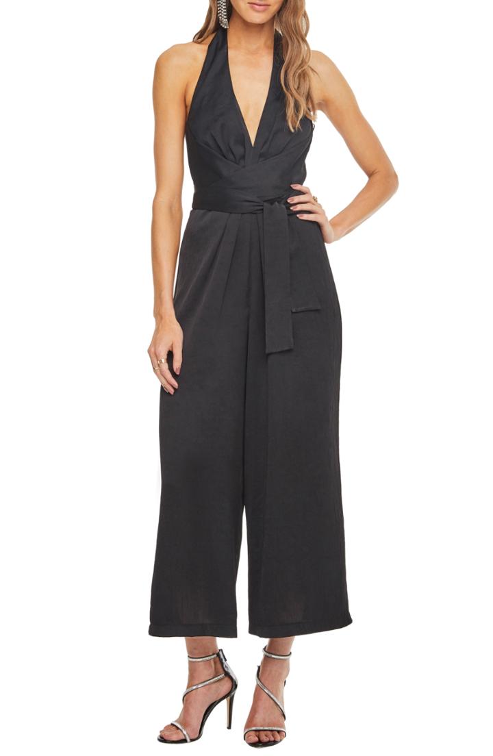 Women's Astr The Label Boogie Nights Halter Jumpsuit - Black