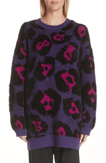 Women's Marc Jacobs Leopard Spot Wool & Cashmere Blend Sweater - Purple