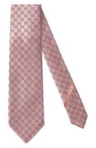 Men's Gucci Fedra Silk Jacquard Tie, Size - Pink