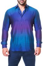 Men's Maceoo Fibonacci Shimmer Print Sport Shirt - Blue