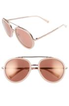 Women's Kendall + Kylie Jules 58mm Aviator Sunglasses - Milky Blush/ Shiny Rose Gold