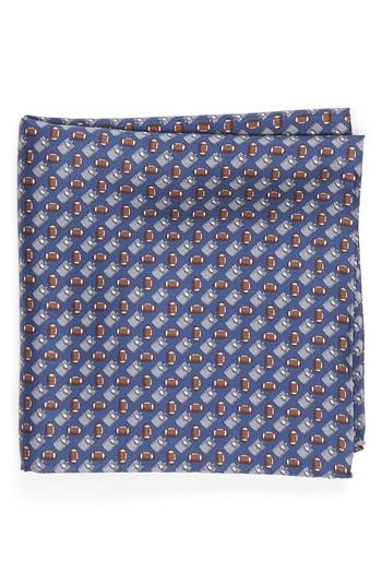 Men's Lazyjack Press Tailgating Silk Pocket Square, Size - Blue