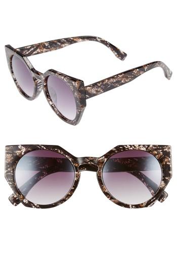 Women's Leith 50mm Geometric Sunglasses - Black/ Gold