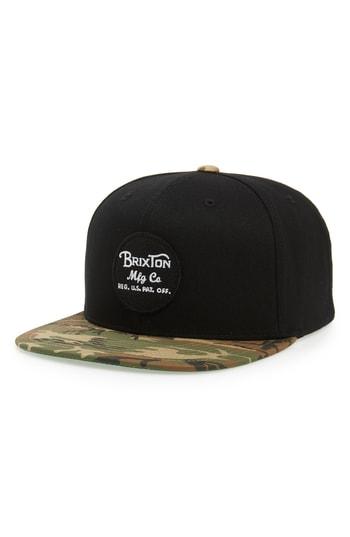 Men's Brixton 'wheeler' Snapback Cap - Black