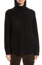 Women's Vince Boxy Mock Neck Cashmere Sweater - Black