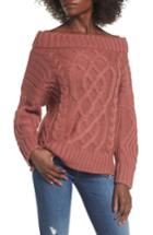 Women's J.o.a. Off The Shoulder Sweater - Pink