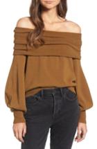 Women's Treasure & Bond X Something Navy Off The Shoulder Sweater - Green