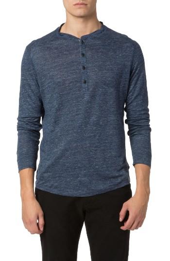 Men's Good Man Brand Slub Linen Henley - Blue
