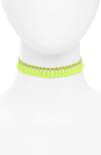 Women's Topshop Neon Tassel Choker