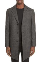 Men's John Varvatos Collection Walsh Wool & Linen Topcoat R - Grey