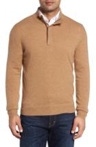 Men's Monte Rosso Cashmere Quarter Zip Sweater, Size - Brown