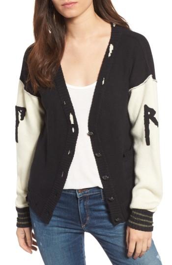 Women's True Religion Brand Jeans Distressed Cardigan - Black
