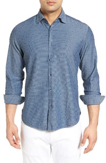 Men's Stone Rose Washed Jacquard Sport Shirt