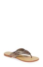 Women's Callisto Thunder Woven Flip Flop M - Metallic