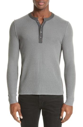 Men's Ovadia & Sons Zack Two-tone Waffle Knit Wool Henley
