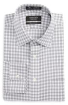 Men's Nordstrom Men's Shop Smartcare(tm) Traditional Fit Check Dress Shirt 32/33 - Grey