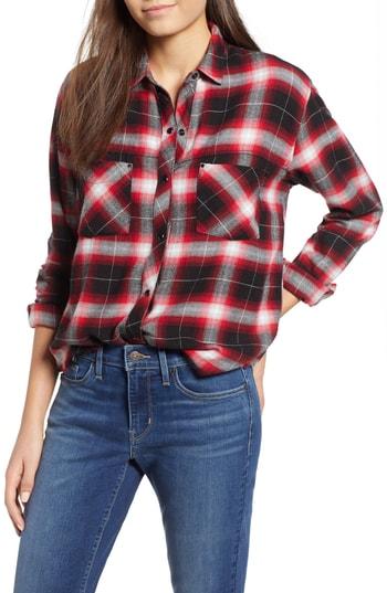 Women's Rails Leo Plaid Woven Shirt - Red